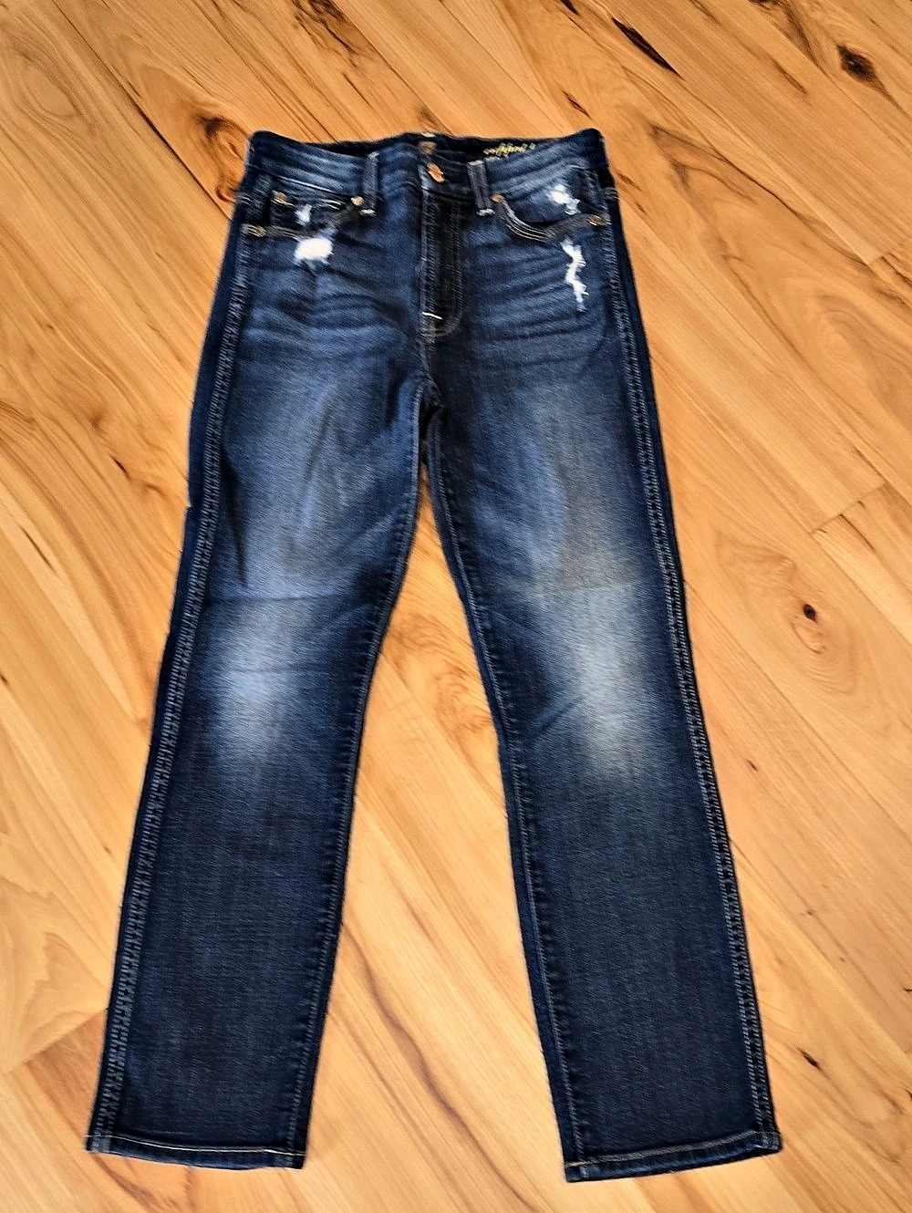 7 For All Mankind  Straight Leg Jeans in Blue Size 25